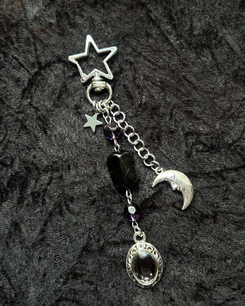 Gothic moon keychain