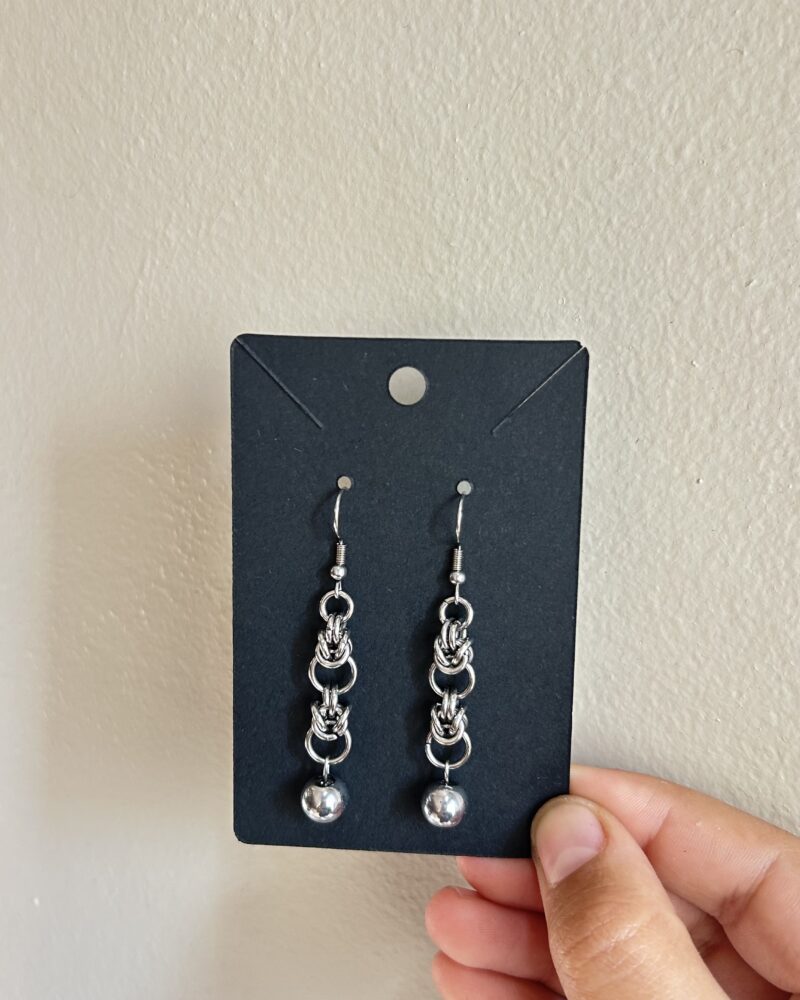 Stainless steel chainmail earrings