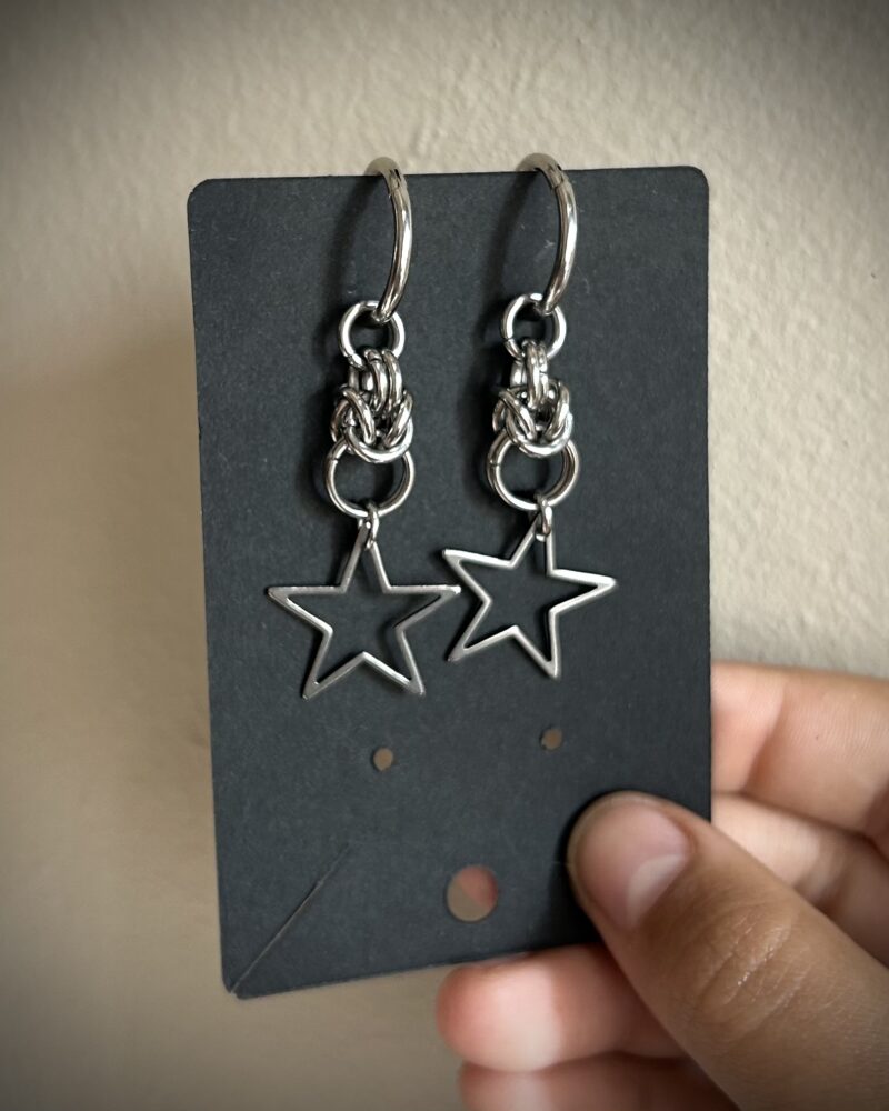 Chunky stainless star earrings