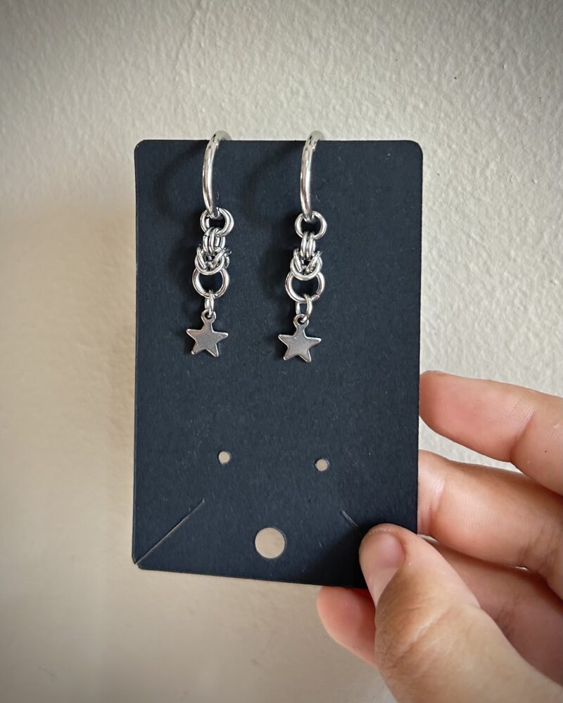 Simple stainless steel star earrings