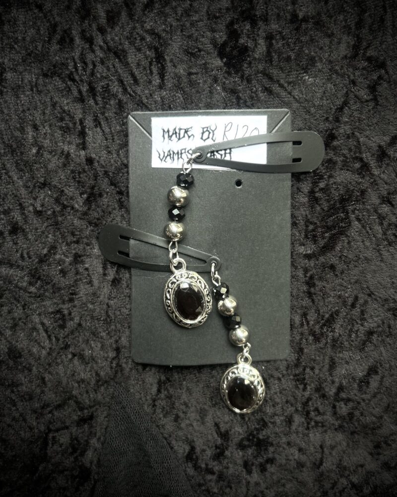 Gothic beaded hair clips